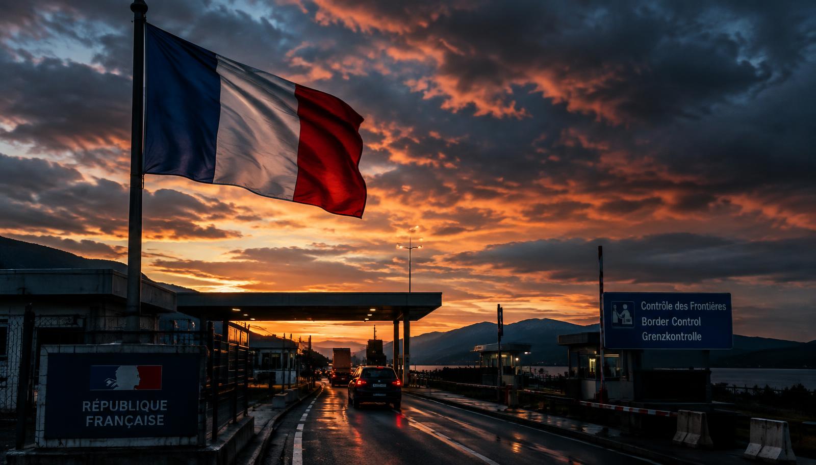 Drapeau français à la frontière